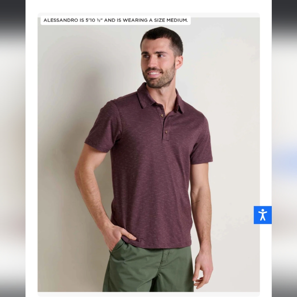 Toad&Co Tencel & Organic Cotton Tempo Short Sleeve Polo Raisin Red